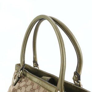 Gucci bag canvas shoulder leather tote Sukey handbag GG gold